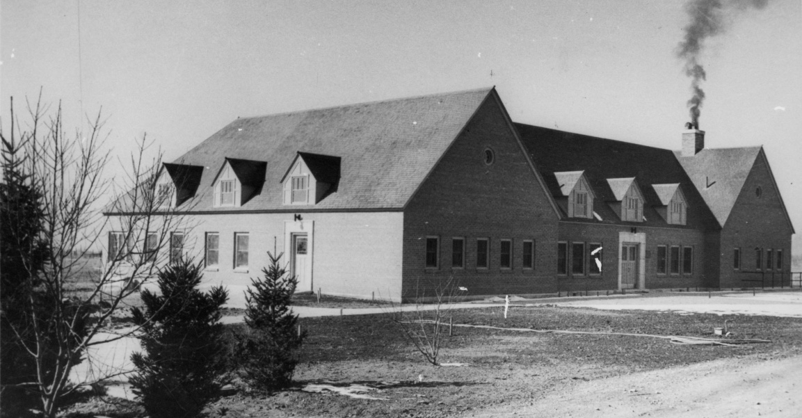 Black and white picture of the Utah state training school. 